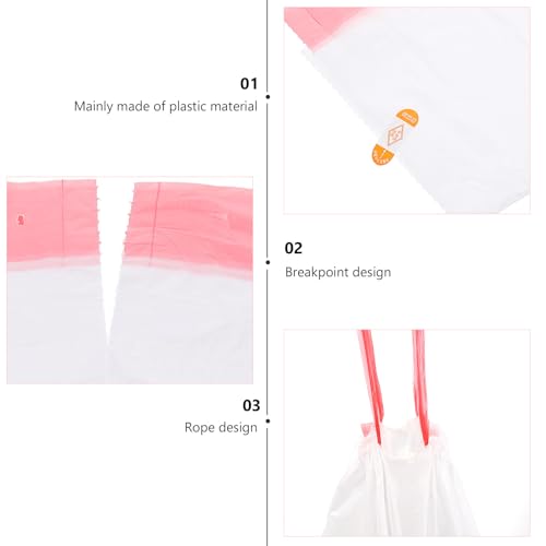 Heavy-duty Drawstring Trash Bags 45x50cm 5pcs Strong Portable Garbage Bags for Home Kitchen Waste Disposal White Sturdy Rubbish Liners