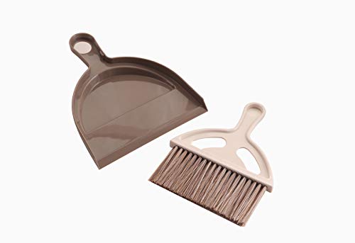Mini Small Broom and Dustpan Set Small Dusting Brush for Camping, Tables, Desks, Keyboards, Window Cracks, Trash, Pets, and Other Cleaning Tools (White) - color: White