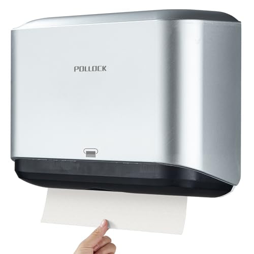 Commercial Paper Towel Dispenser Holder Wall Mount, Multi-fold Trifold C Fold Hand Towel Dispenser, Bathroom Paper Towel Dispenser, Toilet Paper Napkin Holder (Silver-5859) - color: Silver-5859