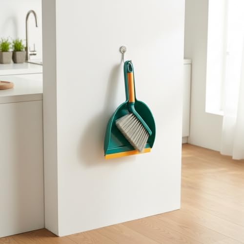 A Multifunctional Broom and Dustpan Set, a Compact Broom and Dustpan for Home Use, Featuring a Plastic Shovel and Brush, Suitable for Camping, Easy to Sweep Various Types of Hair