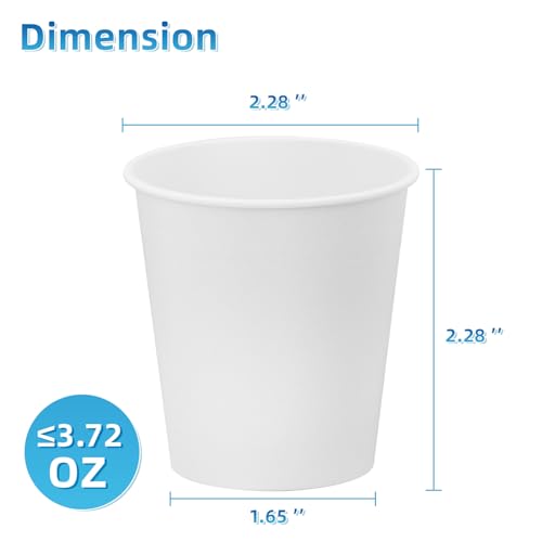 VITVITI 30 PACK Bathroom Mouthwash Cups, Disposable 3.7 OZ Coffee Paper Cup, Small Cup for Mouth Wash/Hot Cold Beverages Liquid/Tea, White - color: WHITE 30P