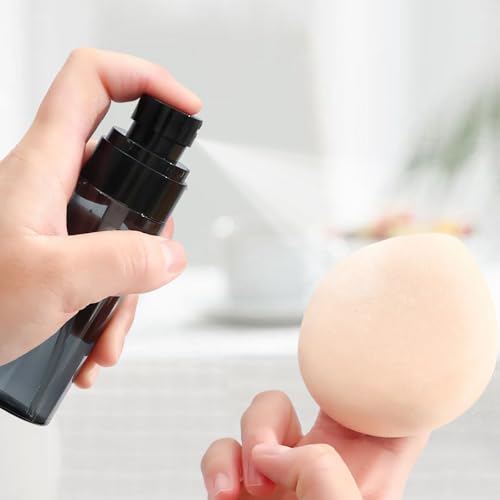 2Pcs Ultra Fine Mist Continuous Spray Bottle for Hair Styling, Cleaning, Plants, and care, Portable Travel Liquid Container, Black Color (1 x 120ml, 1 x 80ml)