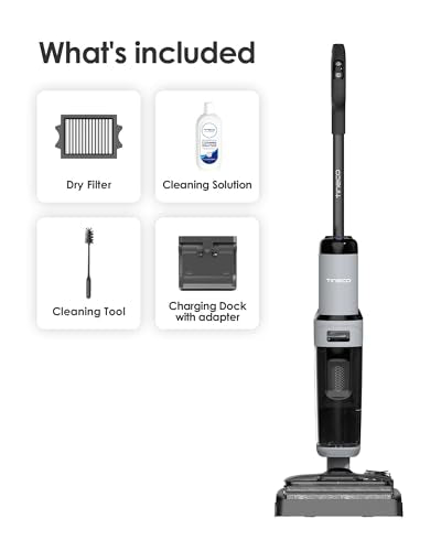 Tineco Floor ONE i5 Stretch Wet Dry Vacuum Cleaner, Vacuum & Mop in One Step, 20kpa Powerful Suction, 180° Lay-Flat Design, Anti-Tangle Design, Dual-Sided Edge Cleaning, Up to 30* Minutes Runtime - style: Floor One i5 Stretch