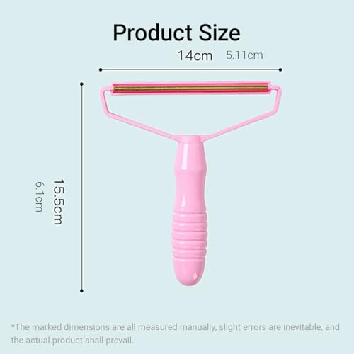 Manual Lint Remover 1 Pack Portable Fabric - Pet Hair Remover for Clothes Furniture Carpet, Fluff Removal Tool - color: Pink