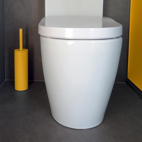 Spirella Toilet Brush with Stainless Steel Support Akira matt Yellow, Metal, 40 x 9.5 x 9.5 cm - color: Matte Yellow