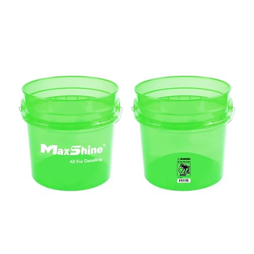 Maxshine 3.5 Gallon Universal Detailing Bucket – Green Car Wash Bucket for Scratch-Free Washing, Garage Storage & Detailing Tools – Holds Soap, Foam Cannon, Microfiber Towels, Brushes & Supplies - color: 3.5g Bucket (Green)