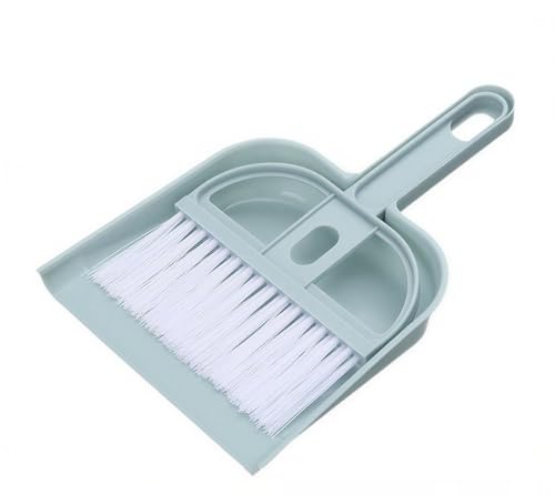 Mini Dustpan and Brush Set, 2 in 1 Portable Small Desk Sweeping Broom, Compact Tabletop Cleaner for Desktop, Keyboard, Sofa, Pet Hair, Crumbs Home Office Cleaning