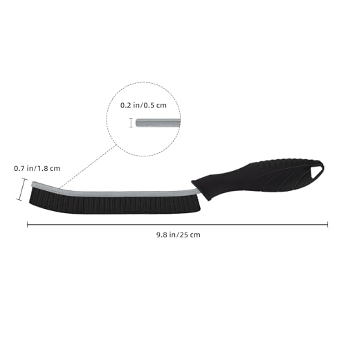 FOOGWEE Hard Bristle Crevice Cleaning Brush - Cleaning Supplies - Grout Cleaning Brushes for Household Use - Crevice Cleaning Tool for Bathroom, Home and Kitchen (5, Black) - color: Black