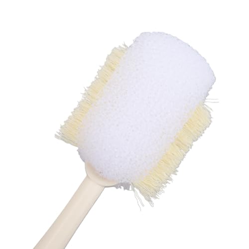 RiToEasysports Bottle Brush 5 in 1 Water Bottle Cleaner Brush with PP ABS Nylon Silicone and 304 Stainless Steel, Crevice Sponge U Shape Straw Brushes with Stand Base for Cups Lids (White) - color: White