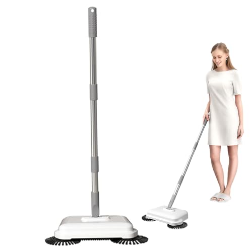 Floor Sweeper 2 in 1 360° Rotating Hand Push Carpet Sweeper with Long Handle, High Efficiency Manual Vacuum for Home Office Hard Floor and Rugs