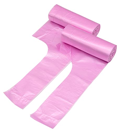 4 GALLON Bathroom Trash Bags, 5 Rolls/100 Counts Small HANDLES Garbage Bags for Office, Kitchen,Bedroom Waste Bin,Colorful Portable Strong Rubbish Bags (Pink 100 Counts)