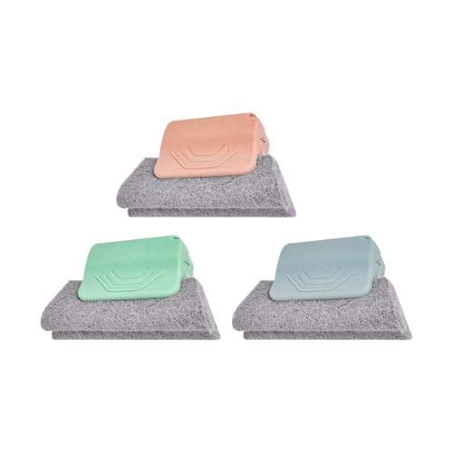 3PCS Car Magic Window Track Cleaner, Vehicle Window Groove Cleaning Brush Tools Set with Handheld, Auto Air Conditioner Vents Narrow Gaps Clean Brush, Universal Fit (Green/Pink/Gray) - color: Green/Pink/Gray
