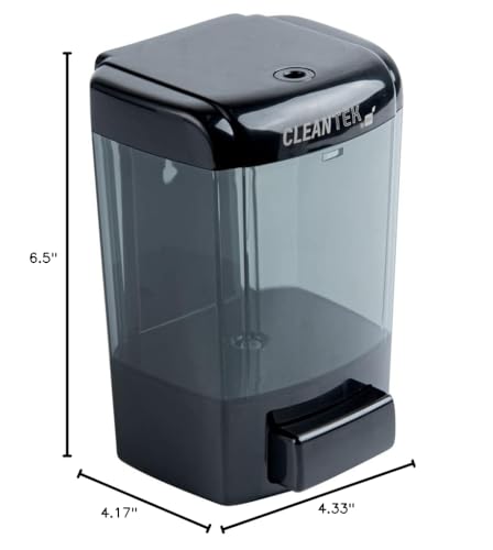 Clean Tek Professional 23.7 Ounce Manual Soap Dispenser, 1 Wall-Mountable Soap Dispenser - With Security Key, Black Plastic Refillable Soap Dispenser, Push Mechanism, Transparent Tank - Restaurantware - color: Black