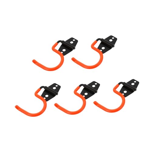 Gatuida 5pcs Heavy Duty Metal Wall Mounted Hooks Mop Broom Holder Hangers for Garage Warehouse Tool Organization