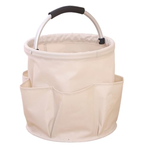 Professional Cleaning Caddy Organizer - 11" Wearable Cleaning Supply Bag with Adjustable Shoulder Strap & Handle - Housekeeper Essentials Organizer for Detailing Tools & Supplies (White) - color: White