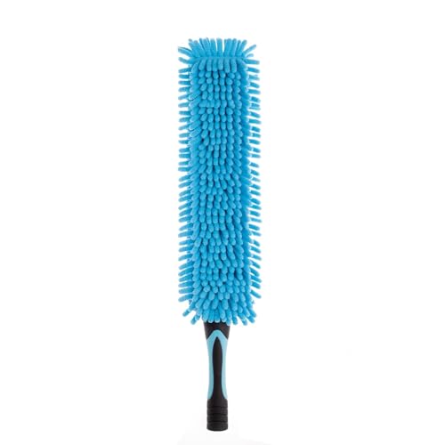 25 Foot High Reach Ceiling Fan Duster with 7-18ft Heavy Duty Extension Pole, Microfiber Feather, Cobweb Duster, Window Squeegee Kit, Cleaning Gloves - size: 18ft