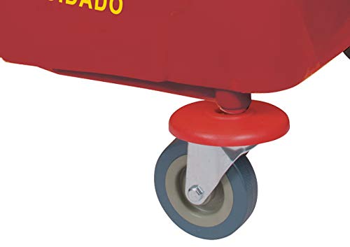 Winco Commercial Mop Bucket on Wheels, 36 Quart, Red - color: Red, size: 36 Quart