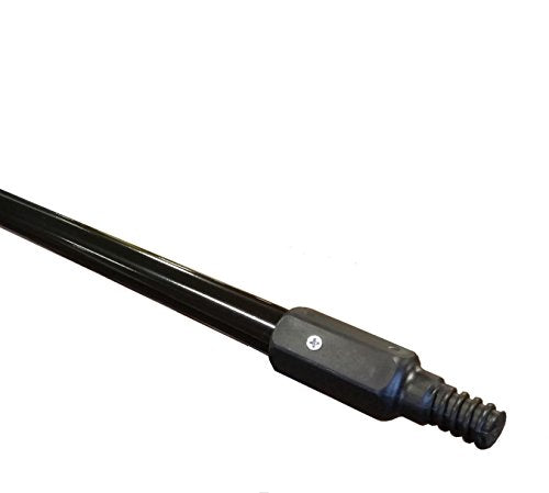 3900198 60" Black Powder Coated Metal Broom Handle with Black Hex Thread