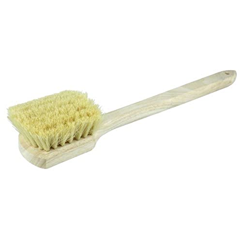 Weiler 44017 20" Utility Scrub Brush, White Tampico Fill, Long Handle, Wood Block - size: 20", style: White Tampico