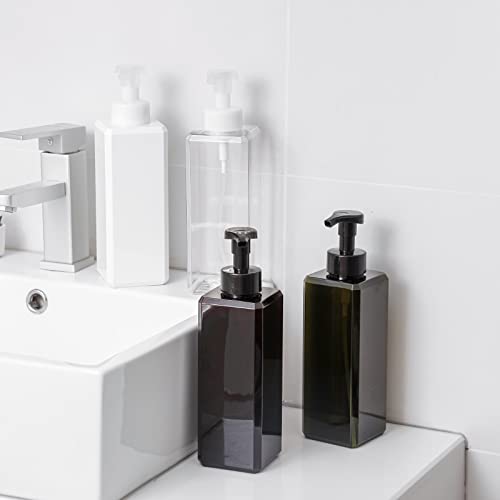 UUJOLY Foaming Soap Dispenser 1L (33.8oz) Refillable Plastic Pump Bottle for Liquid Soap, Shampoo, Body Wash (2 Pcs) (Clear) - color: Clear, size: 33 oz (2 Pack)