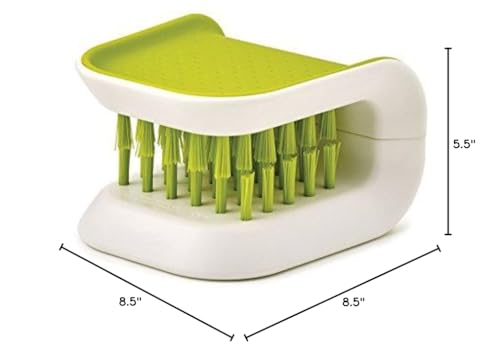 Non-Slip Blade Brush, Knife Cleaner, ABS Cutlery Cleaner, Green Double Sided Bristle Scrubber for Kitchen Chopsticks Fork Spoon Knives Washing by Doxishruky (Green, 1pc) - size: 1 Count (Pack of 1)