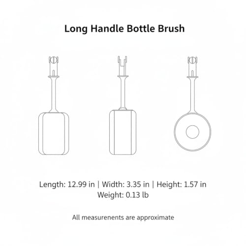 Long Handle Bottle Brush with Sponge Head, 13 Inch Cleaning Tool for Vacuum Flask and Narrow Neck Containers (1 PC) - color: Blue