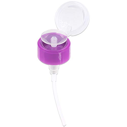 7oz Purple Push Down Pump Dispenser Empty Refillerble Bottle with Flip Top Cap - for Nail Polish, Travel, Cosmetics Packaging - color: Purple, size: 7 Ounce - 1 Bottle