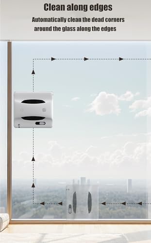 GERRIT Window Cleaning Robot, 3200Pa Suction Power, Remote Control Operation, Power-Off Protection, Wet and Dry use, Remote Control Robot Window Cleaner, Suitable for Windows and Glass Doors