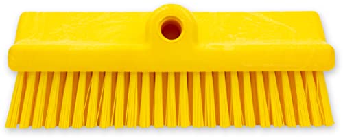 SPARTA 40423EC04 Plastic Floor Scrub Brush, Wall Brush, Equipment Brush With Nonabsorbent Bristles For Industrial Kitchens, Hospitals, Commercial Cleaning, 10 Inches, Yellow, (Pack of 2) - color: Yellow