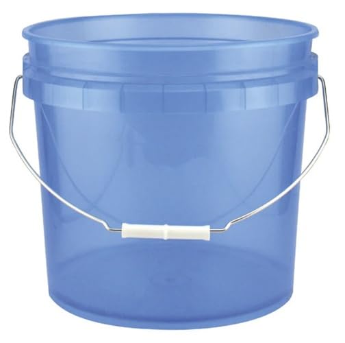 3.5 Gallon Translucent Blue Plastic Reinforced Rim Pail/Bucket w Handle - Pack of (1)