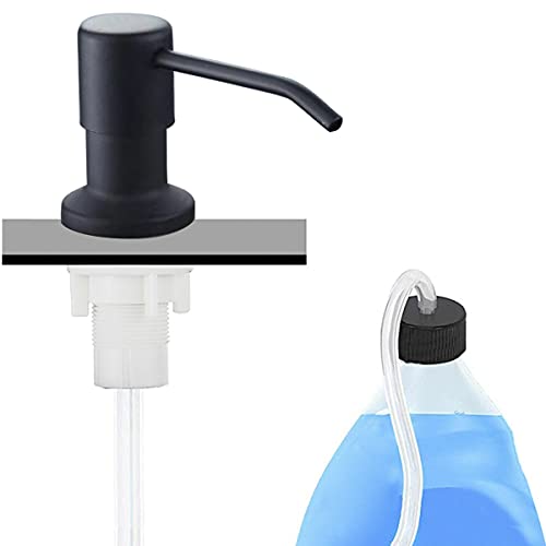Soap Dispenser, Kitchen Sink Bathroom Built-in 304 Stainless Steel Soap Dispenser with 39" Extension Tube Kit and Large Soap Bottle (Black) - color: Black