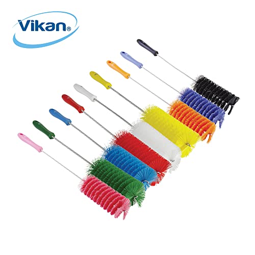 Vikan 2 5/8 in W Tube and Valve Brush, Medium, 13 1/2 in L Handle, 5 51/64 in L Brush, Blue 53703-1 Each - color: Blue