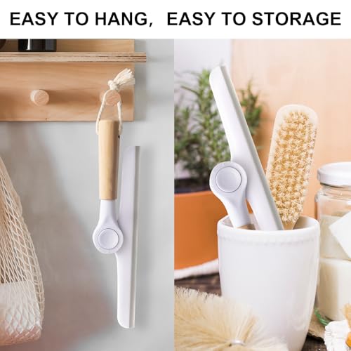 Window Squeegee for Glass Doors,All-Purpose 9.7” Window Cleaning Squeegee, Handheld for Windows, Car Windshields & More,Grey (9.5" Shower Squeegee)