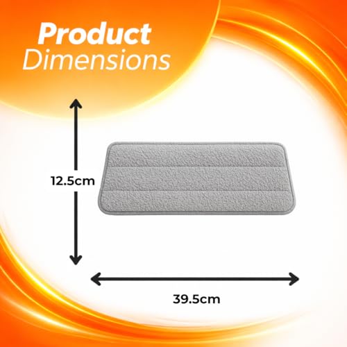 Macromax Replacement Microfibre Mop Head - Compatible with Flat Tablet Mop - Washable, Durable & High Absorption - Easy to Attach - Pack of 1 - color: Replacement Top