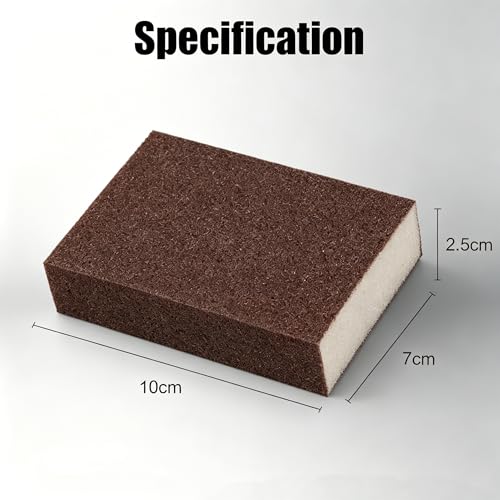 Magic Emery Cleaning Sponge, Nano Carborundum Scrub Pads, Rust Remover Sponge for Pots Pans, Heavy Duty Kitchen Cleaning Scrubber for Burnt Food, Sink, Bathroom, 5 Pack