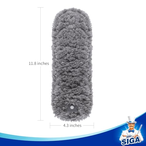 MR.SIGA Lint Free Microfiber Duster Refills, Washable Duster for Household Cleaning, 2 Pack