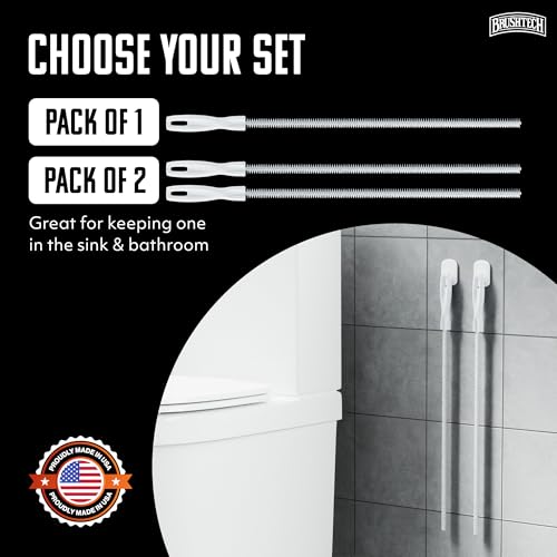 BRUSHTECH – Sink Drain & Overflow Cleaning Brush – White, Set of 2