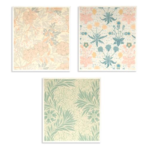 6 - Pack Swedish Kitchen Dish Cloths - Reusable Paper Towels for Counters & Dishes - Eco Friendly Cellulose Sponge Cloth (Flower Pattern) - color: D-flower Pattern