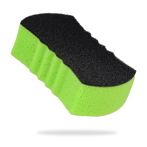 Grip Clean Dual Texture Car Wash Sponge - Multi Purpose Bug Remover Scrubbing Side Soft Sea Sponge - Ultra Scrub Car Cleaning Sponges Wash Bucket Accessory - 2 Pack