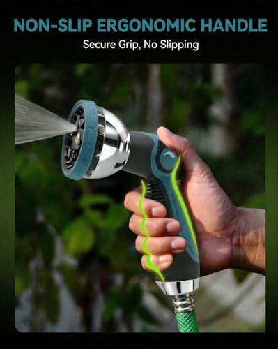 Garden Hose Nozzle Heavy Duty, Metal Water Hose Sprayer with 10 Adjustable Spray Patterns, Thumb Control On Off Valve, High Pressure Hose Nozzle for Watering, Cleaning, Car Washing & Pet Shower - color: Blue, size: 1Pack