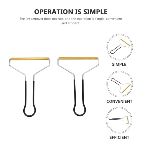 BETOOKY Pet Hair Remover Lint Shaver 2pcs Stainless Steel Manual Hairball Cleaner for Clothes Carpet Furniture Portable Pet Coat Cleaning Tool