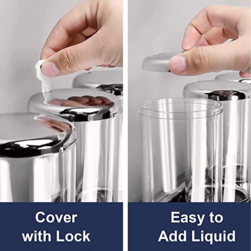Single Head and Double Head Manual Pressing Head Wall Mounted Soap Dispenser Shower Liquid Shampoo and Soap Dispenser with Container (Transparent, 500ml x 2) - color: Transparent, size: 500ml x 2