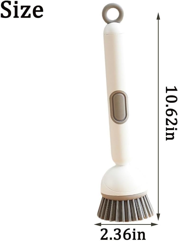 6-in-1 Rotatable Dish Brush with Detergent Dispenser, Dish Brush with Soap Dispenser for Pots Pans Dishes & Utensils 360° Rotating Adjustable Non-Slip Grip Handle Durable Pet Bristles (Green) - color: Green