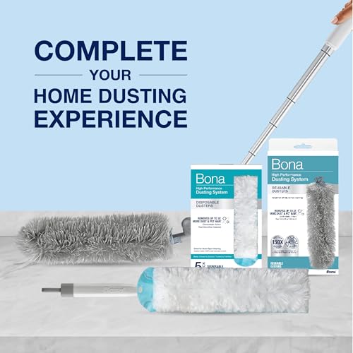 Bona Reusable Duster Refills - 2 Pack - High Performance Dusting System - Microfiber Dusters Remove Dust and Pet Hair for Whole-Home Cleaning - style: Washable Duster Refills - 2 Pack
