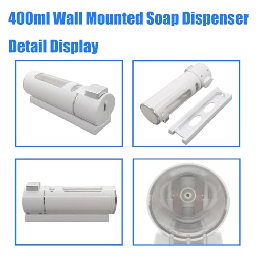 400ml Wall Mounted Soap Dispenser Hand-Pressed Wall Hanging Soap Dispense Tool Bathroom Shower Shampoo Lotion Pump Dispenser