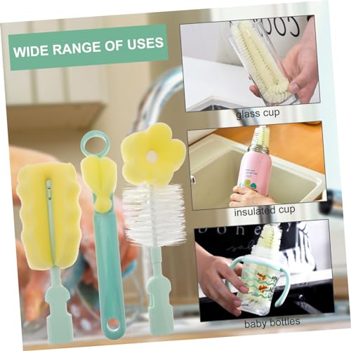 5-in-1 Bottle Brush Set Travel Bottle Brush Stainless Steel Pp Sponge 29cm Random Color