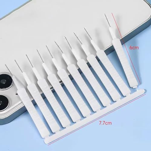 10 Pack Cell Phone Cleaning Kit Tools,Anti-Clogging Nylon Brushes Cleaner for iPhone 17 Pro Max Charging Port, Phone Speaker Mini Cleaning Brushes Compatible with Airpod 4,Camera etc - White