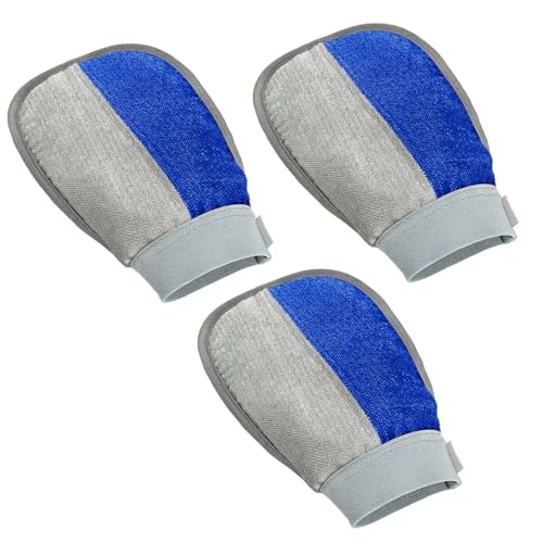Pet Hair Removal Glove, Electrostatic Hair Removal Mitts for Cats & Dogs, Pet Fur Remover Gloves Cleans Carpet, Couch and Car Seats, Reusable & Washable (3 Pack)