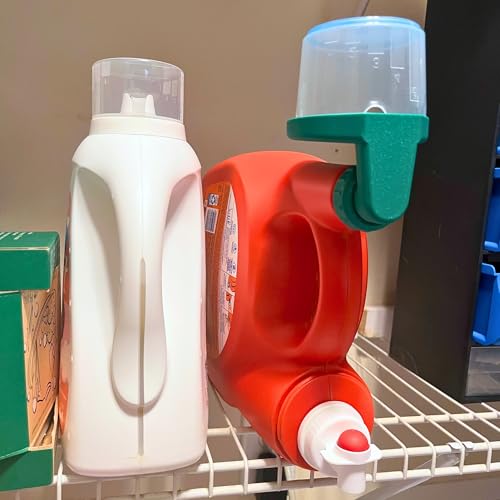 Laundry Detergent Cap Holder with Drip Return – No-Mess Cup Rest for Large Detergent Bottles – Saves Detergent & Money (Green - Tide, Gain, Downy)