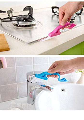 2pcs Hand-held Groove Gap Cleaning Tools Door Window Track Kitchen Cleaning Brushes (Sky Blue) - color: Sky Blue